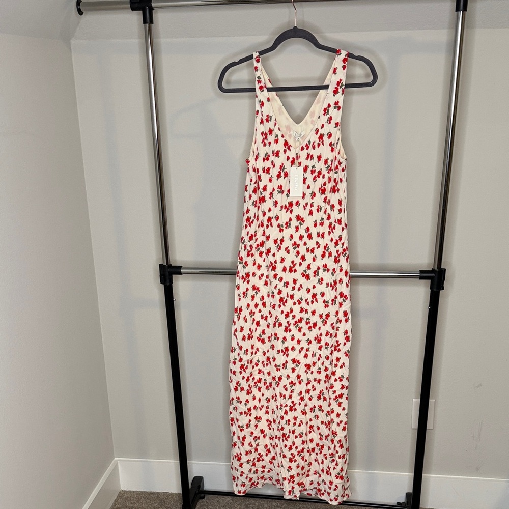 Z Supply Red Floral Maxi Dress